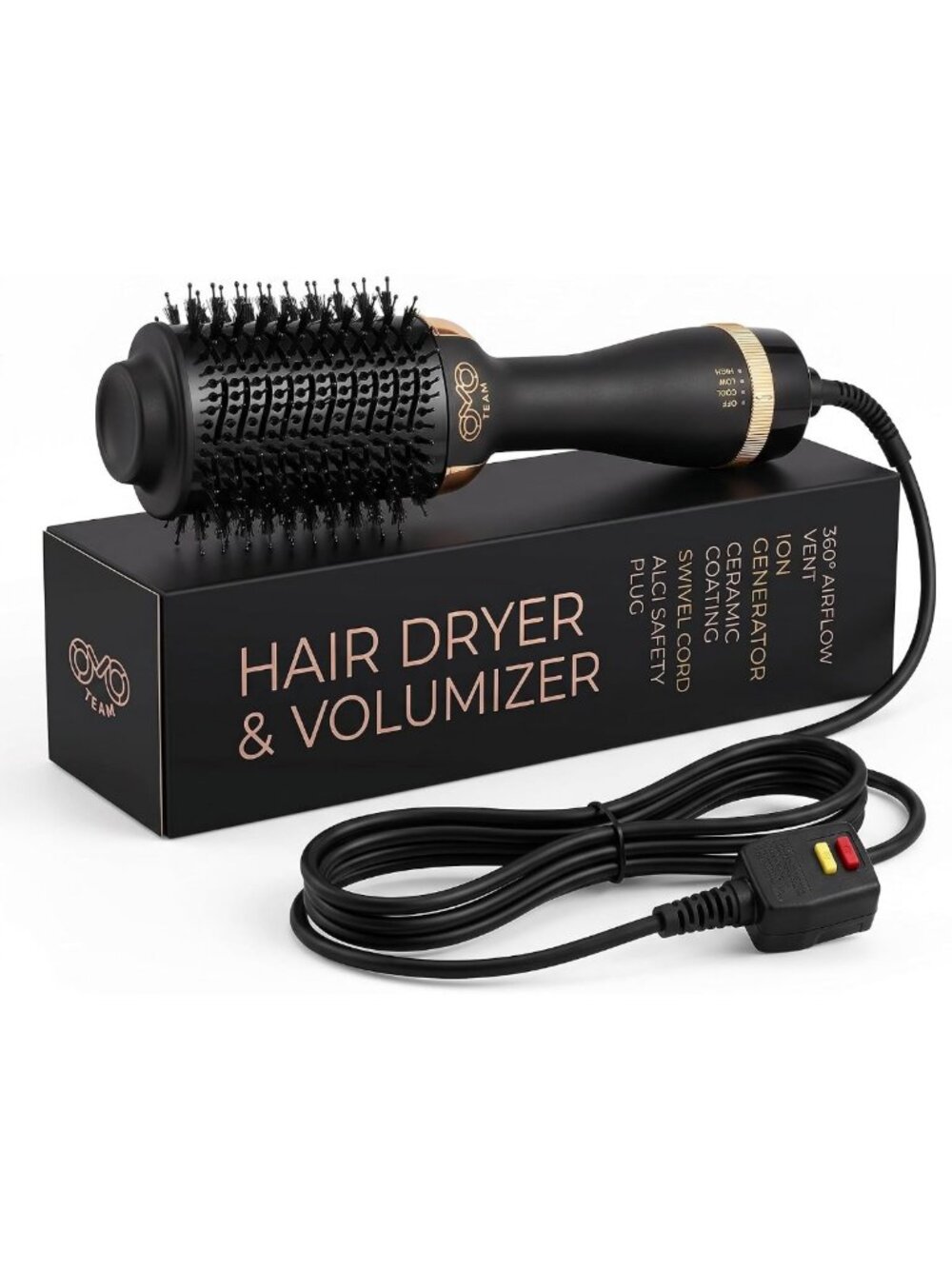 Professional Hot Air Brush & Volumizer for Women - 75MM Oval Blowout Dryer